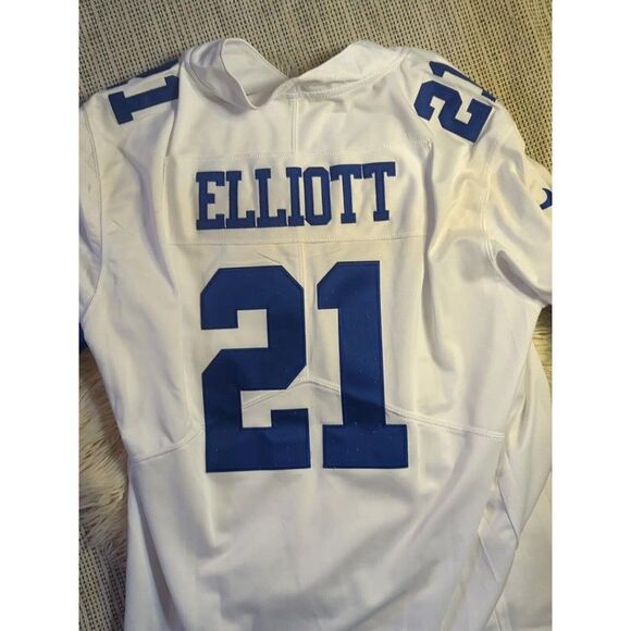 Official NFL Nike Ezekiel Elliott Home Jersey (White/Blue) Dallas Cowboys 21 - Picture 7 of 8